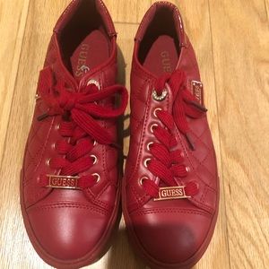 Woman’s Guess Red Designer Sneakers
